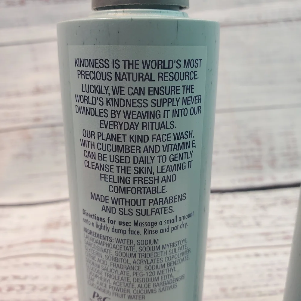 Count Gillette 6.7 Oz Planet Kind Cucumber & Vitamin E Refreshing Face Wash